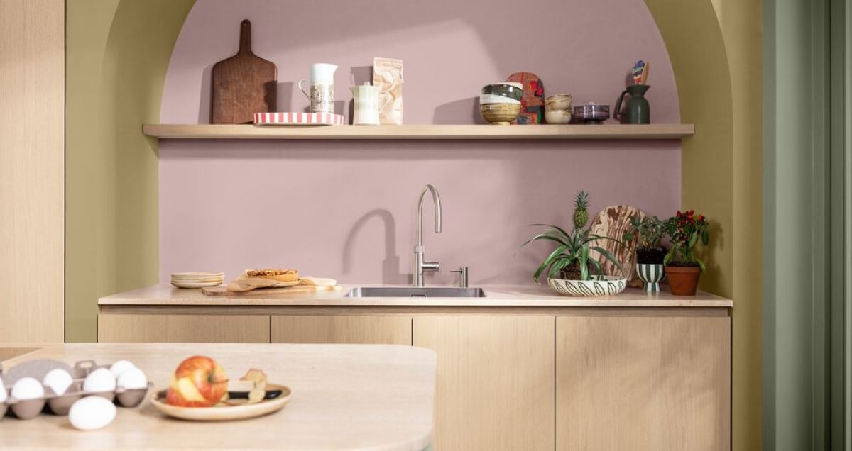 Keuken met wanden in Soulful Sage